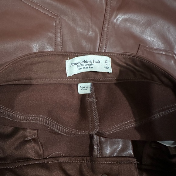 Abercrombie Brown Faux Leather Pants | Ultra High Rise | Curve Love | Size 27 - Picture 12 of 12